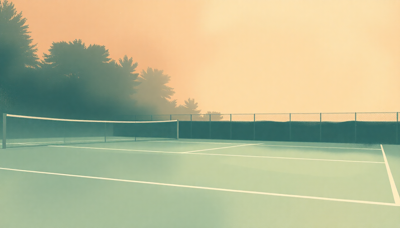 Fan-driven abstract illustration evoking the emotional arc of Tennis Court by Lorde
