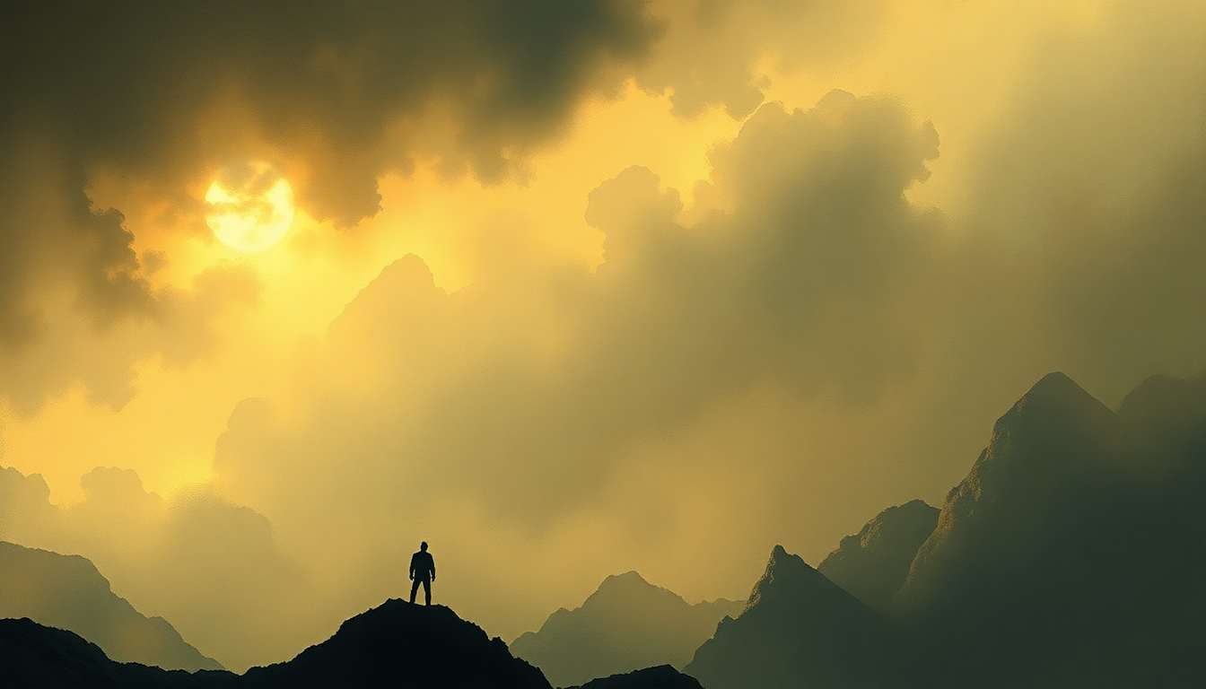 Fan-driven abstract illustration evoking the emotional arc of The Advent of Panurge by Gentle Giant