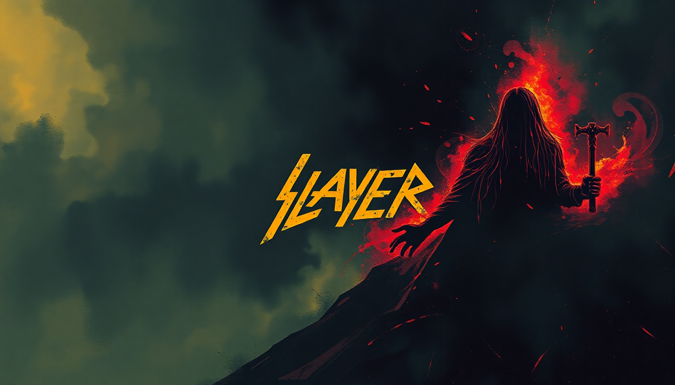 Fan-driven abstract illustration evoking the emotional arc of The Antichrist by Slayer