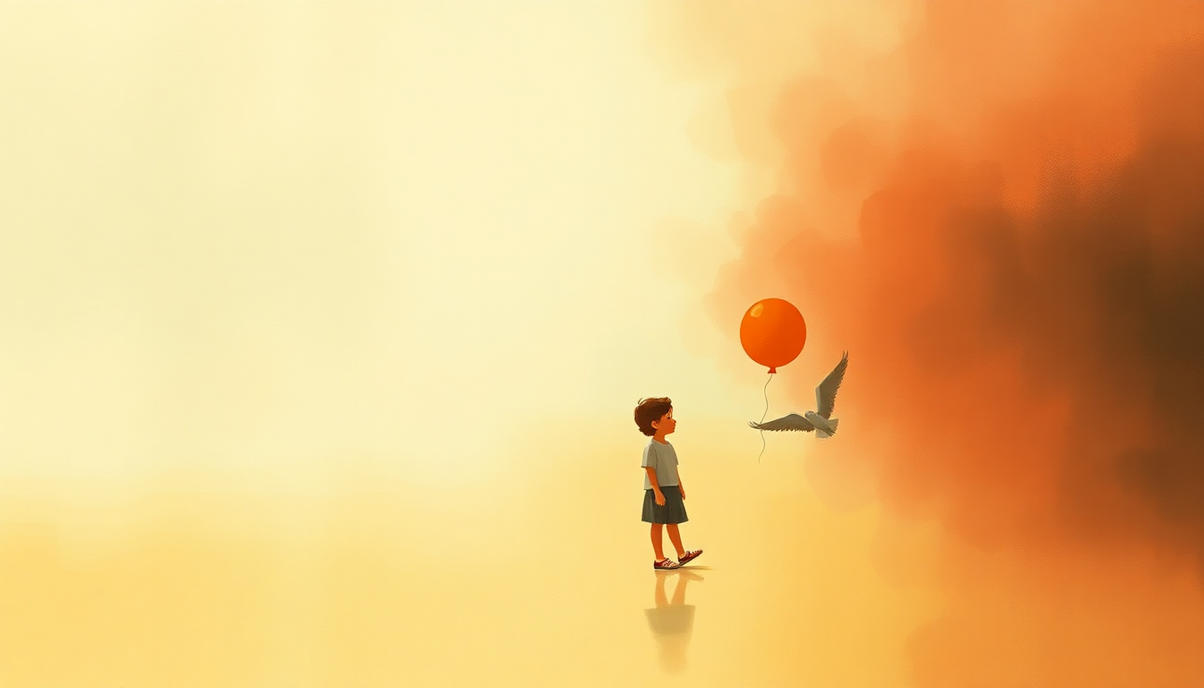 Fan-driven abstract illustration evoking the emotional arc of The Clown in Me by Fred Rogers