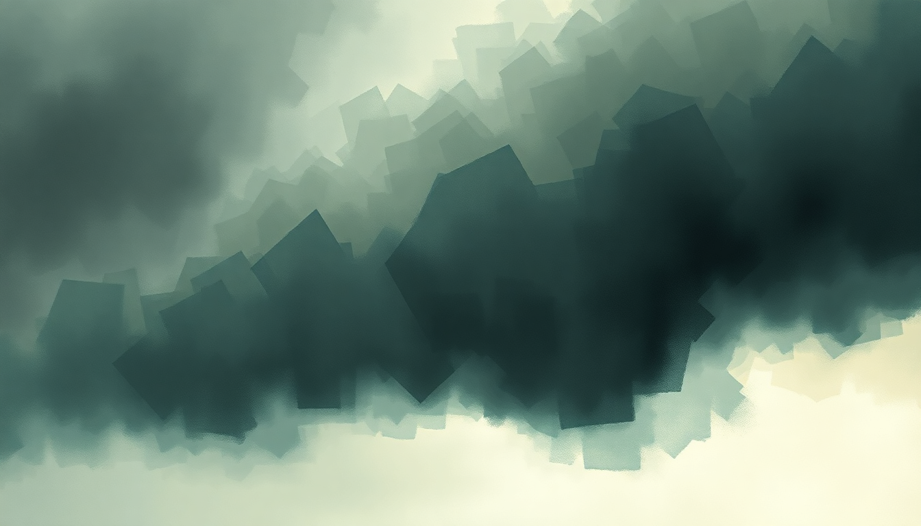 Fan-driven abstract illustration evoking the emotional arc of The Doomed by A Perfect Circle