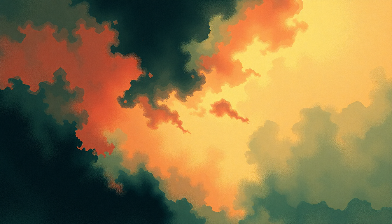 Fan-driven abstract illustration evoking the emotional arc of The Great Deceiver by King Crimson