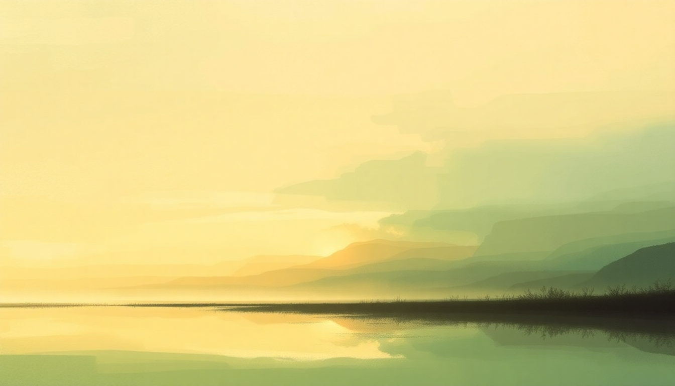 Fan-driven abstract illustration evoking the emotional arc of The Great Marsh by Camel