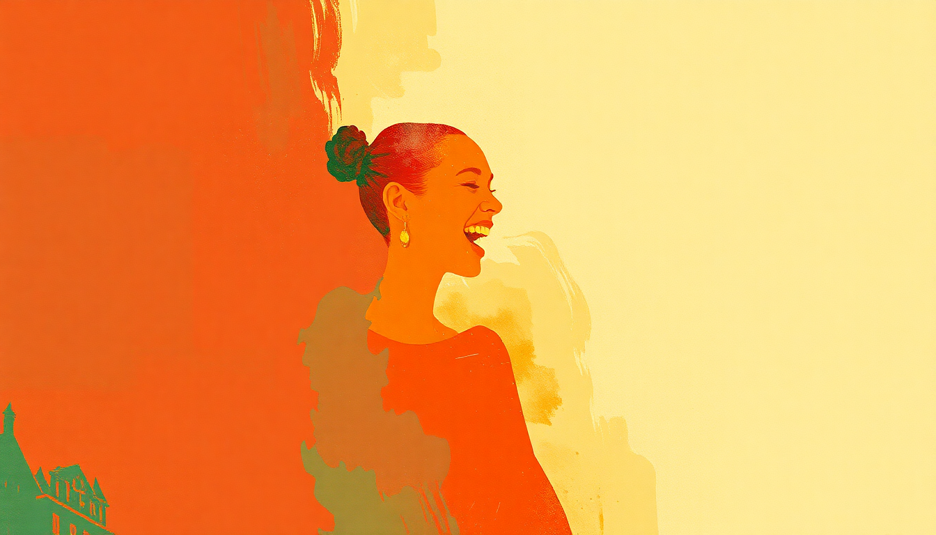 Fan-driven abstract illustration evoking the emotional arc of The Guinea Fowl by Miriam Makeba