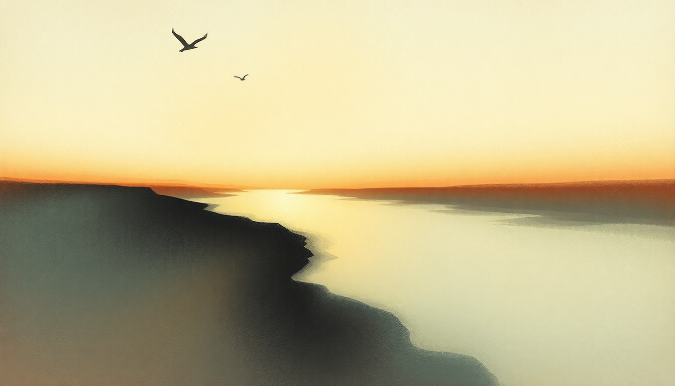 Fan-driven abstract illustration evoking the emotional arc of The Holy River by Prince