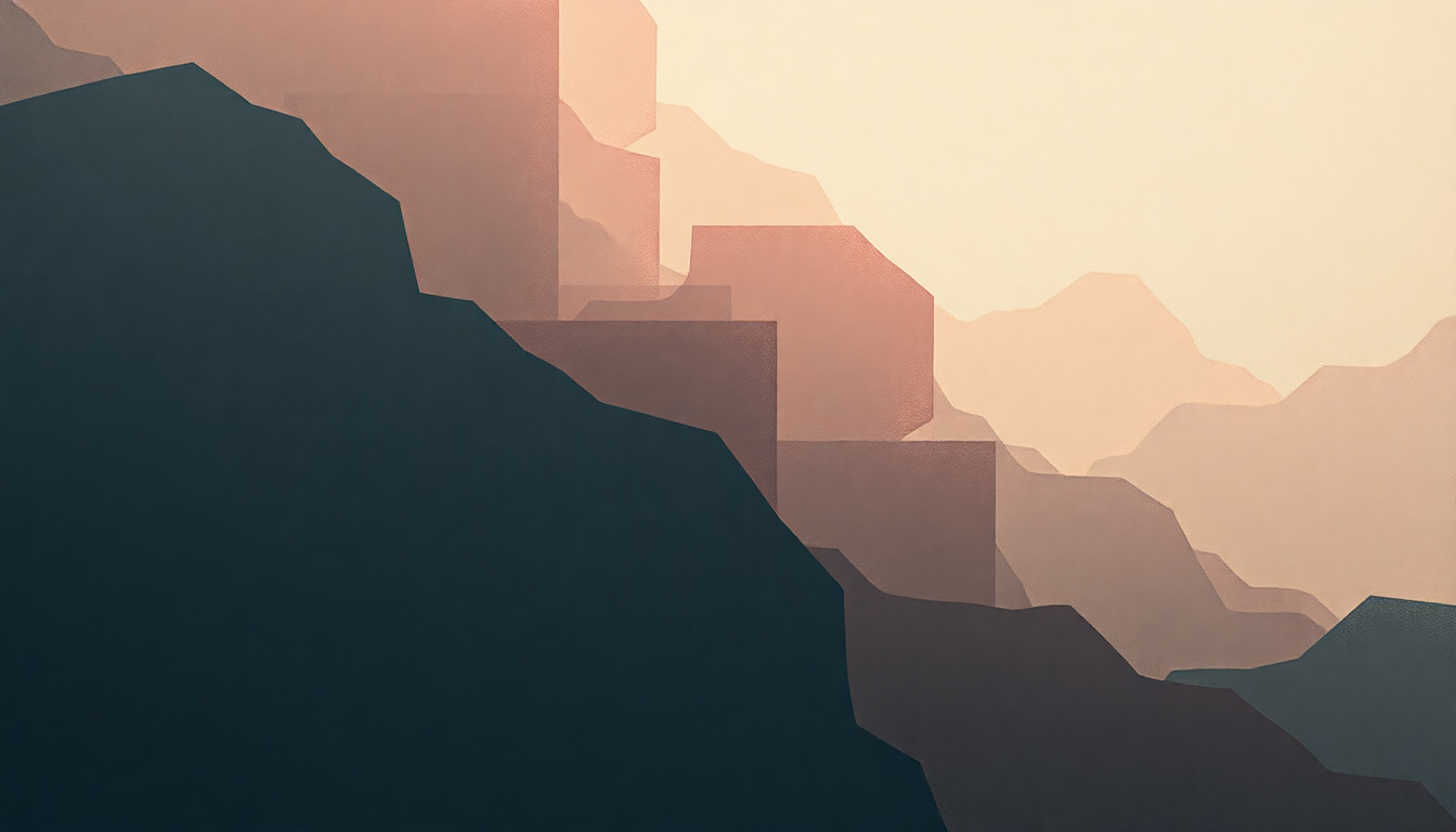 Fan-driven abstract illustration evoking the emotional arc of The Magician by Andy Shauf