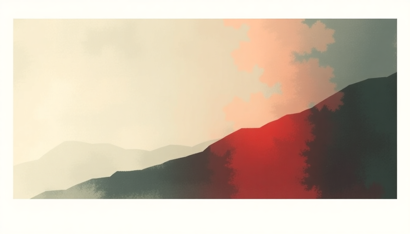 Fan-driven abstract illustration evoking the emotional arc of The Penultimate Clinch by Maximo Park