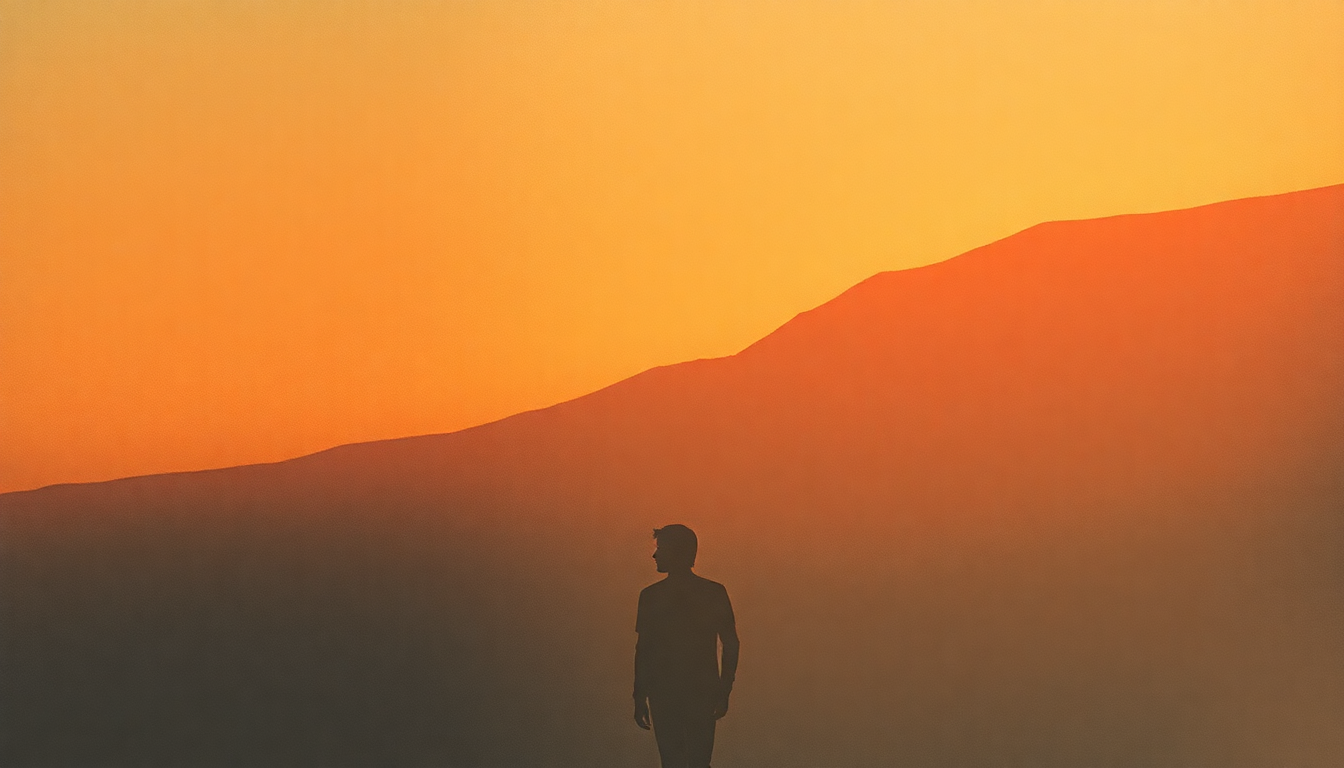 Fan-driven abstract illustration evoking the emotional arc of The Pretender by Jackson Browne