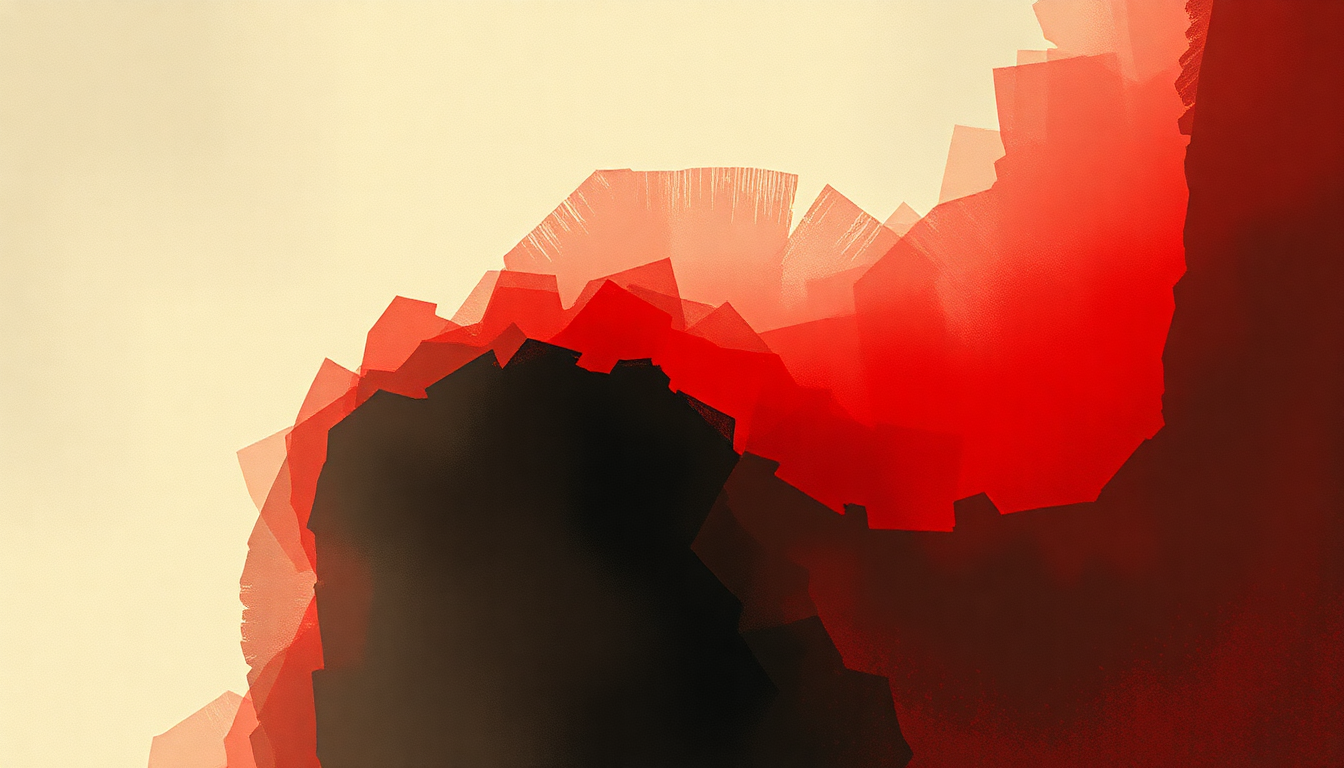 Fan-driven abstract illustration evoking the emotional arc of The Red by Chevelle