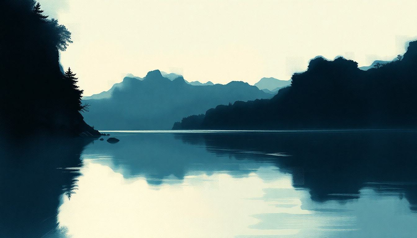 Fan-driven abstract illustration evoking the emotional arc of The River of Dreams by Billy Joel