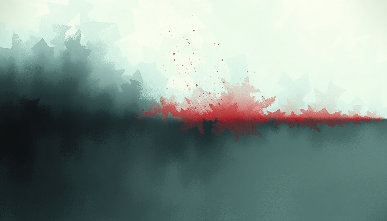 Fan-driven abstract illustration evoking the emotional arc of The Sadness Will Never End by Bring Me the Horizon