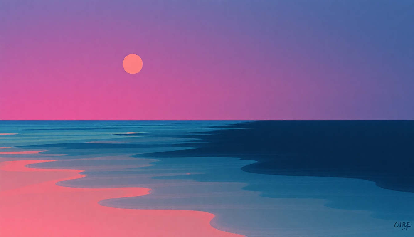 Fan-driven abstract illustration evoking the emotional arc of The Same Deep Water as You by The Cure