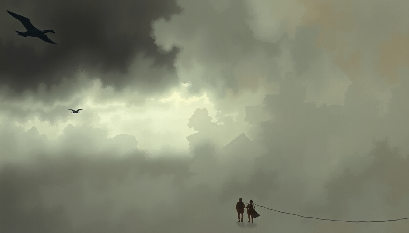 Fan-driven abstract illustration evoking the emotional arc of The Seer by Swans