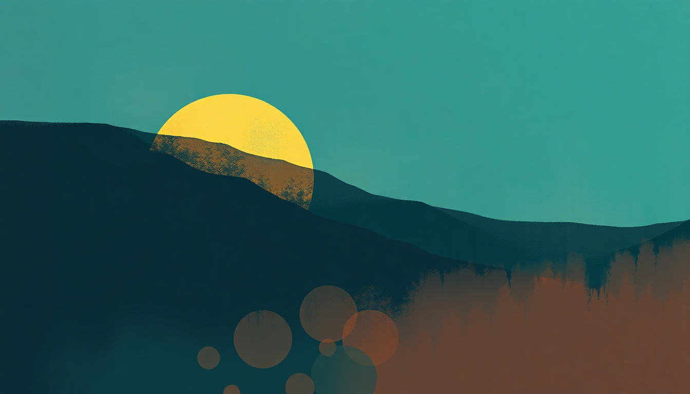 Fan-driven abstract illustration evoking the emotional arc of The Sun's Gone Dim by Johann Johannsson