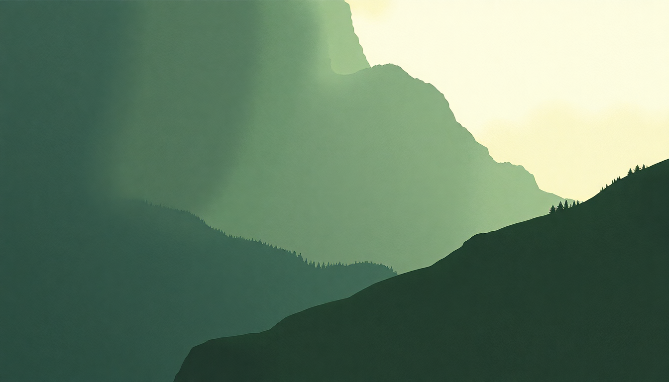 Fan-driven abstract illustration evoking the emotional arc of The Tallest Man, the Broadest Shoulders by Sufjan Stevens