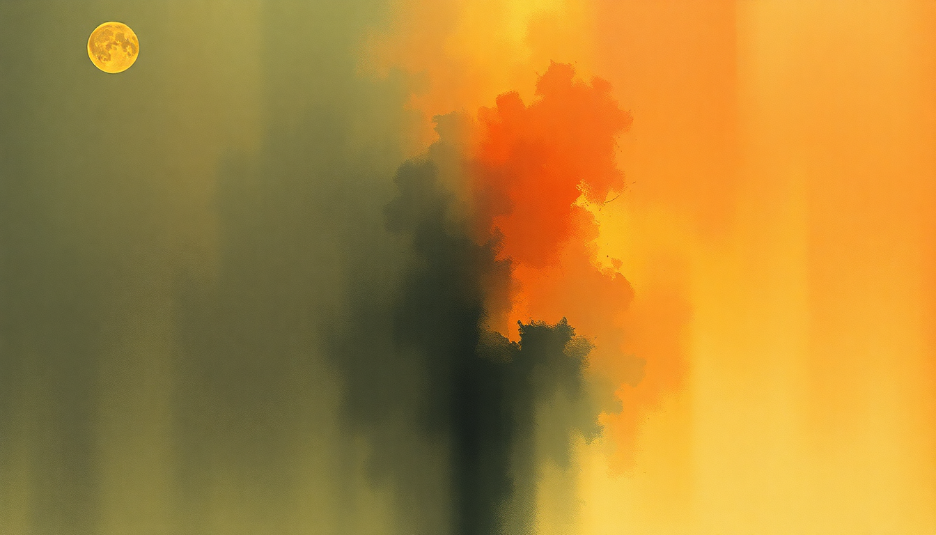 Fan-driven abstract illustration evoking the emotional arc of The Undercover Man by Van der Graaf Generator