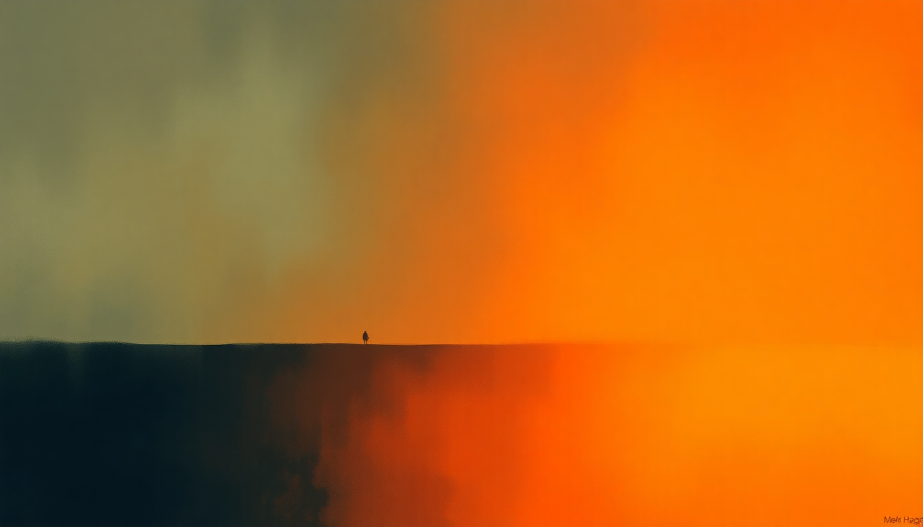 Fan-driven abstract illustration evoking the emotional arc of The Way I Am by Merle Haggard