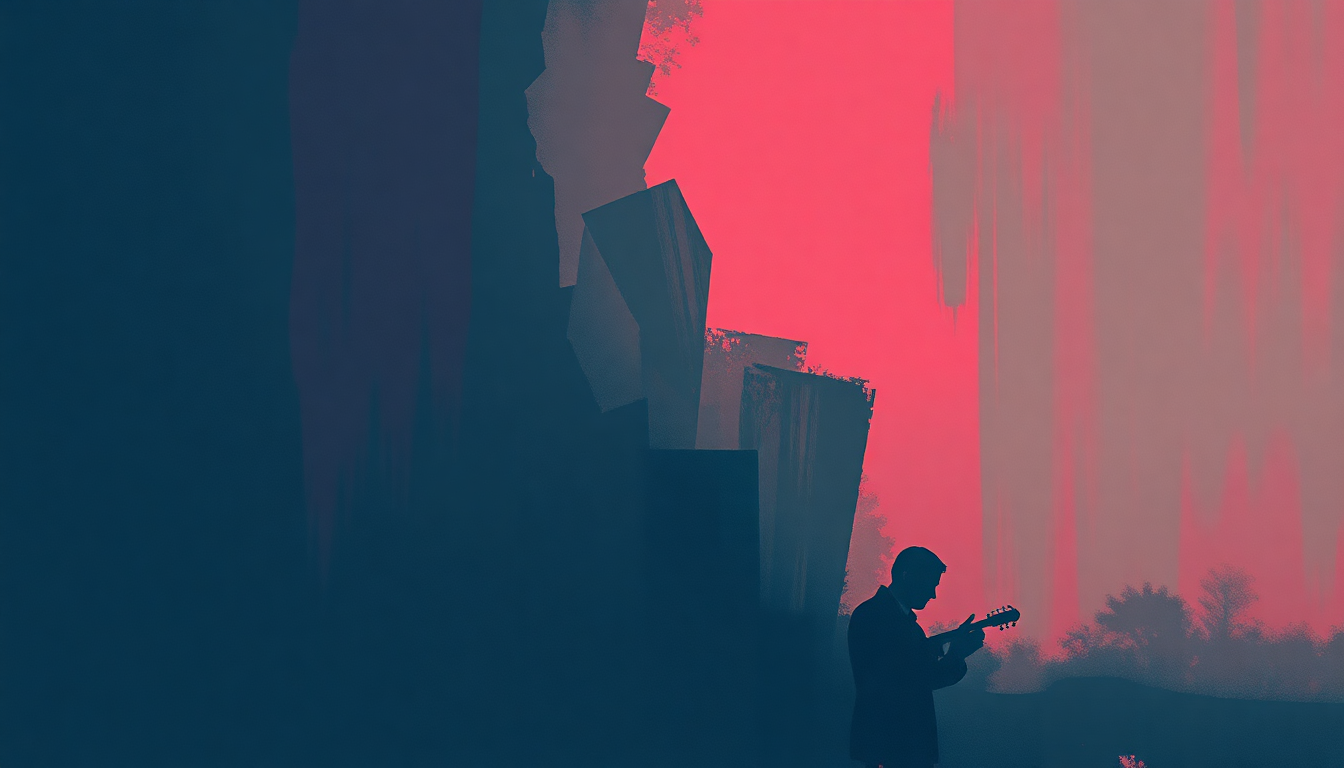 Fan-driven abstract illustration evoking the emotional arc of The Wedding by Abdullah Ibrahim