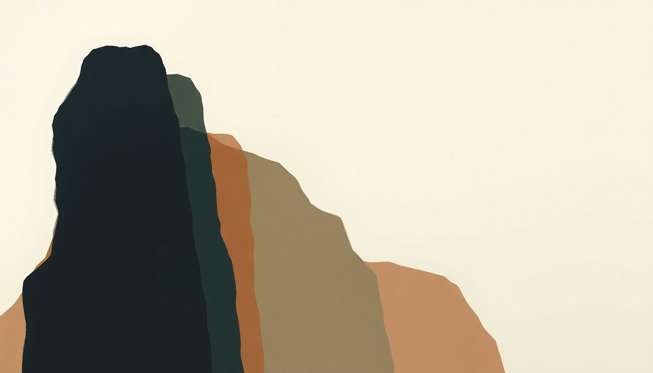 Fan-driven abstract illustration evoking the emotional arc of The Well by Andy Shauf