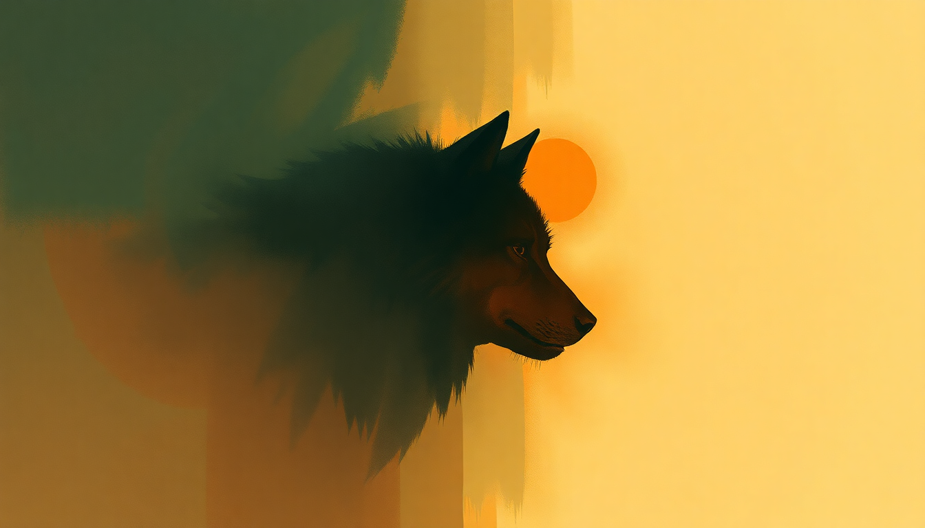 Fan-driven abstract illustration evoking the emotional arc of The Wolf by Eddie Vedder