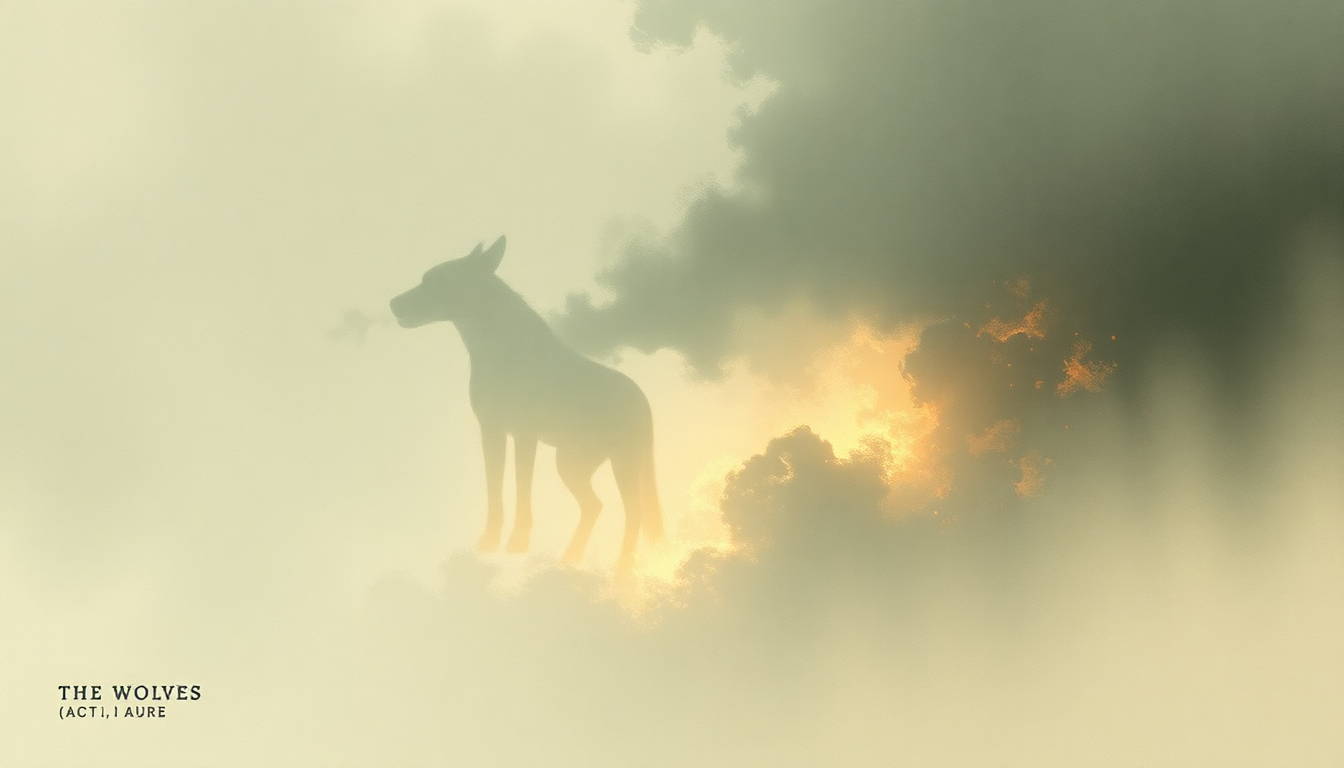 Fan-driven abstract illustration evoking the emotional arc of The Wolves (Act I and II) by Bon Iver