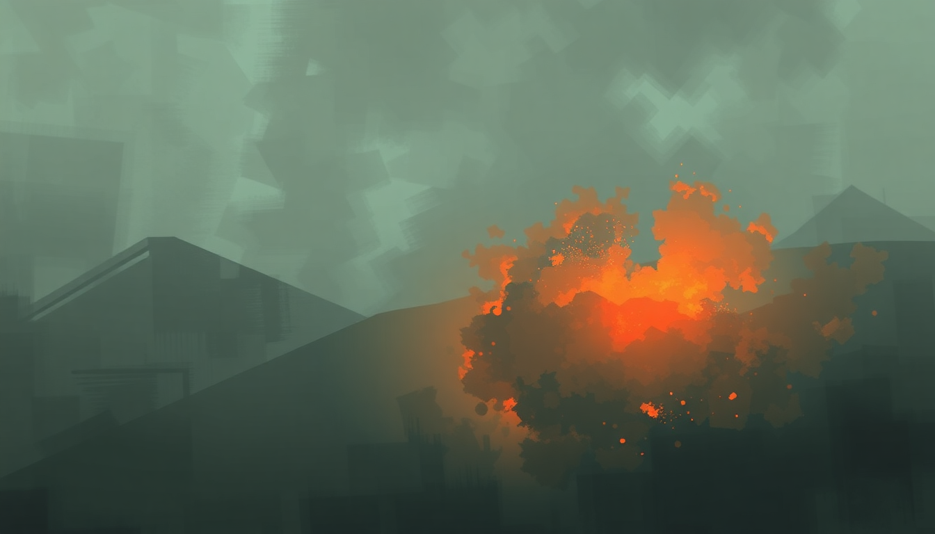 Fan-driven abstract illustration evoking the emotional arc of The World Is Your Firecracker by Cave In