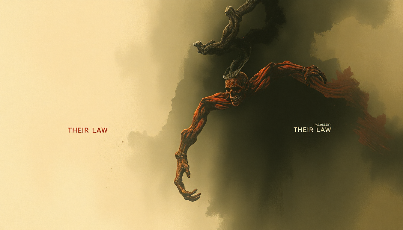 Fan-driven abstract illustration evoking the emotional arc of Their Law by The Prodigy