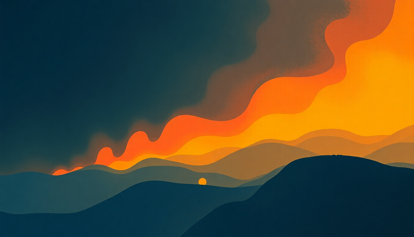 Fan-driven abstract illustration evoking the emotional arc of There Goes a Tenner by Kate Bush