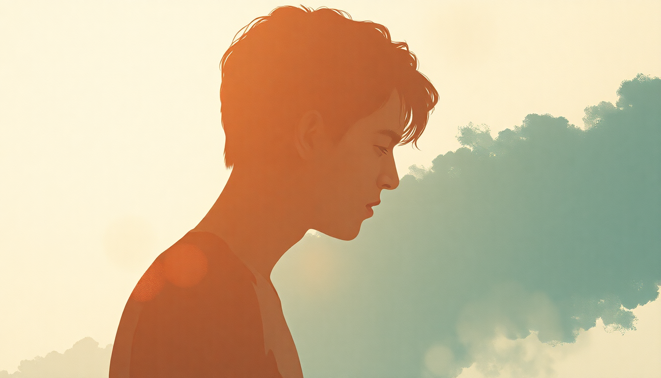 Fan-driven abstract illustration evoking the emotional arc of Think About You by Dwele