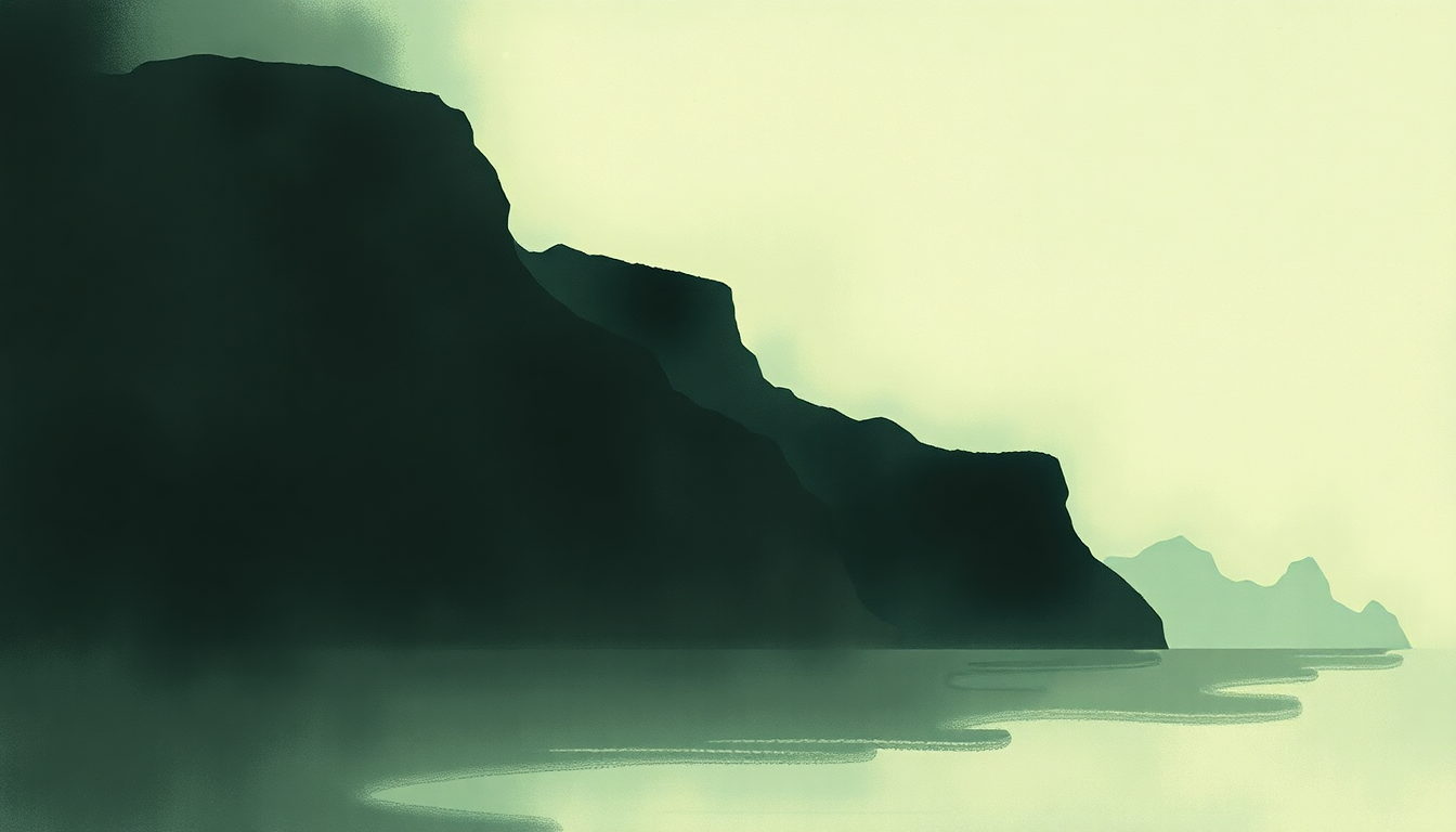 Fan-driven abstract illustration evoking the emotional arc of This Corrosion by Lambchop