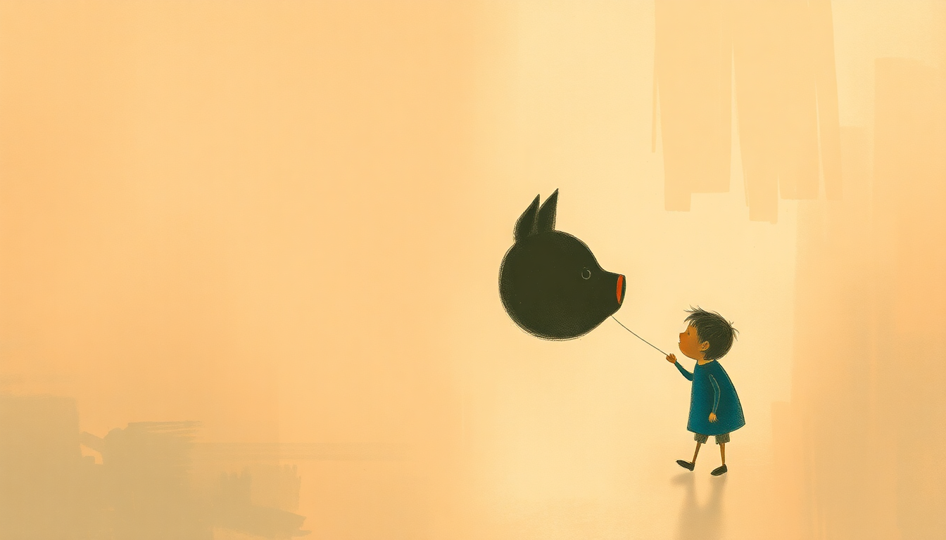 Fan-driven abstract illustration evoking the emotional arc of This Little Piggy by Traditional