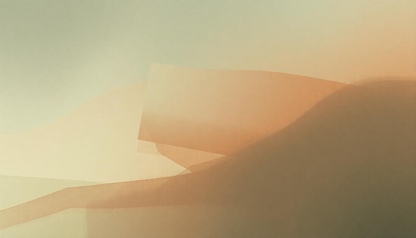 Fan-driven abstract illustration evoking the emotional arc of Threnody by Pelican