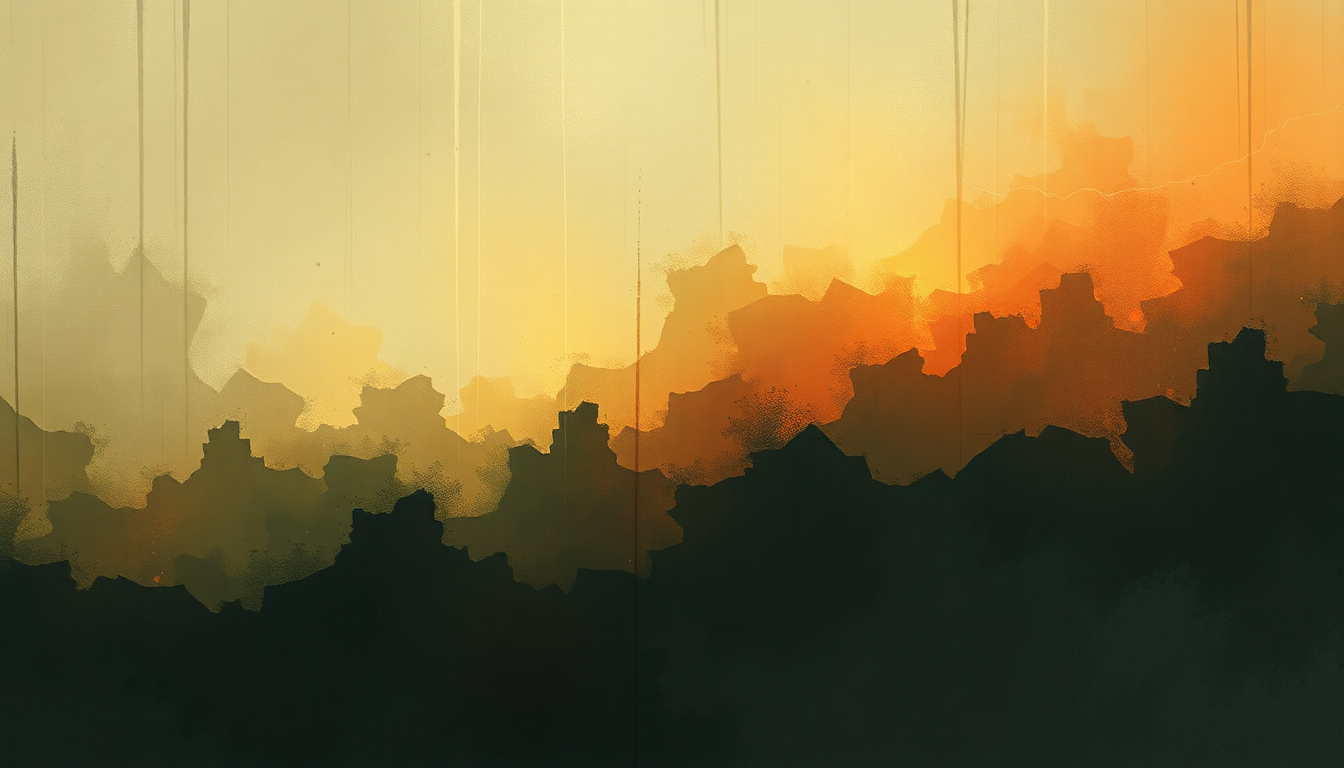 Fan-driven abstract illustration evoking the emotional arc of Throwing Lighting by Baroness