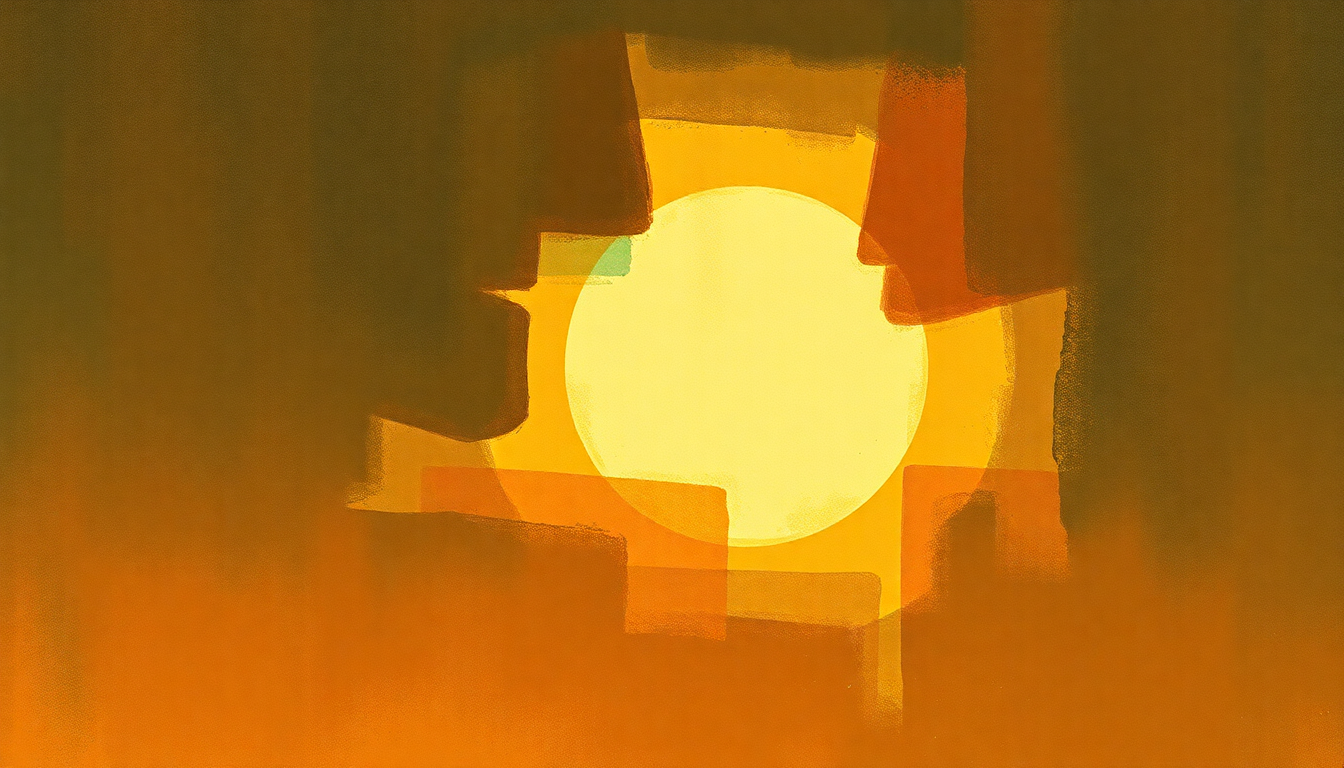 Fan-driven abstract illustration evoking the emotional arc of Thru the Rhythm by 13th Floor Elevators