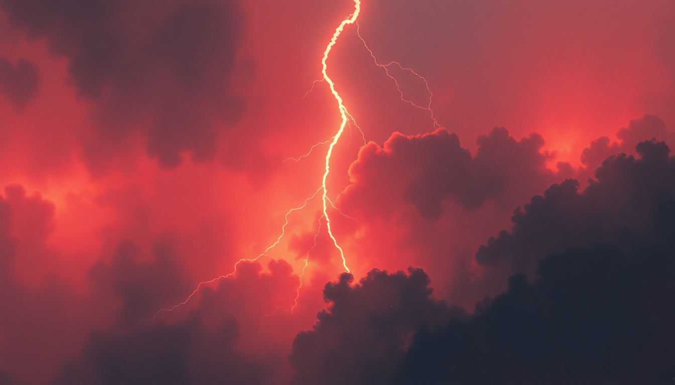 Fan-driven abstract illustration evoking the emotional arc of Thunder by Prodigy