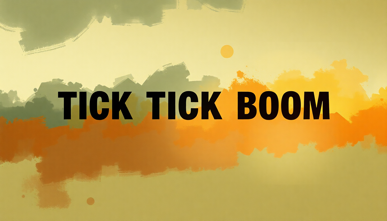 Fan-driven abstract illustration evoking the emotional arc of Tick Tick Boom by The Hives