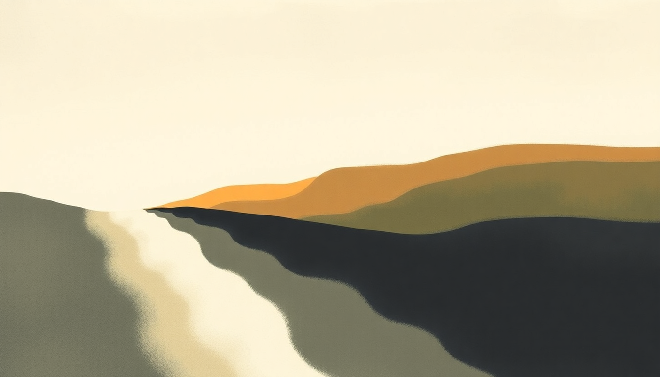 Fan-driven abstract illustration evoking the emotional arc of Tintinyana by Abdullah Ibrahim