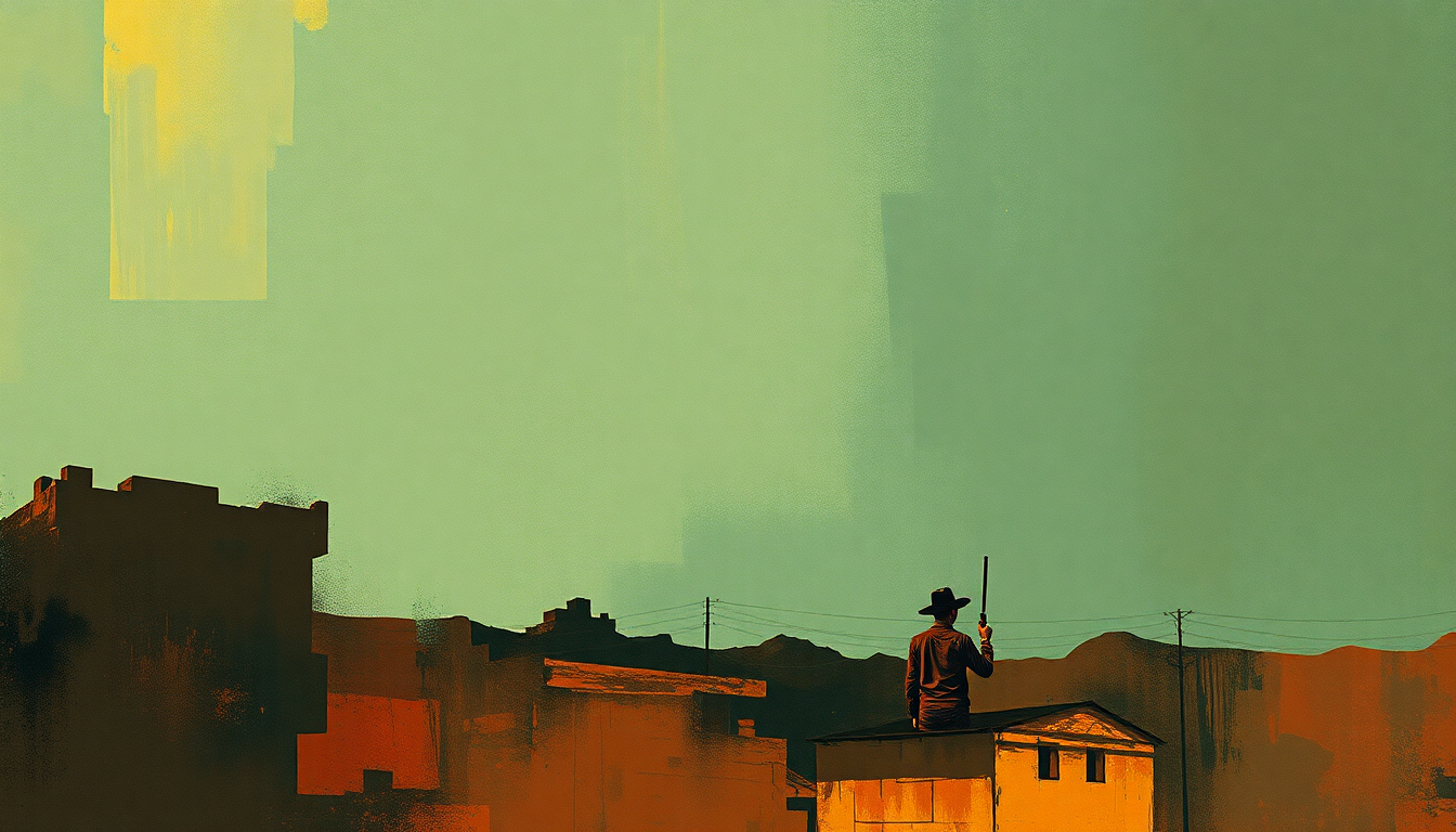 Fan-driven abstract illustration evoking the emotional arc of Tombstone Blues by Bob Dylan