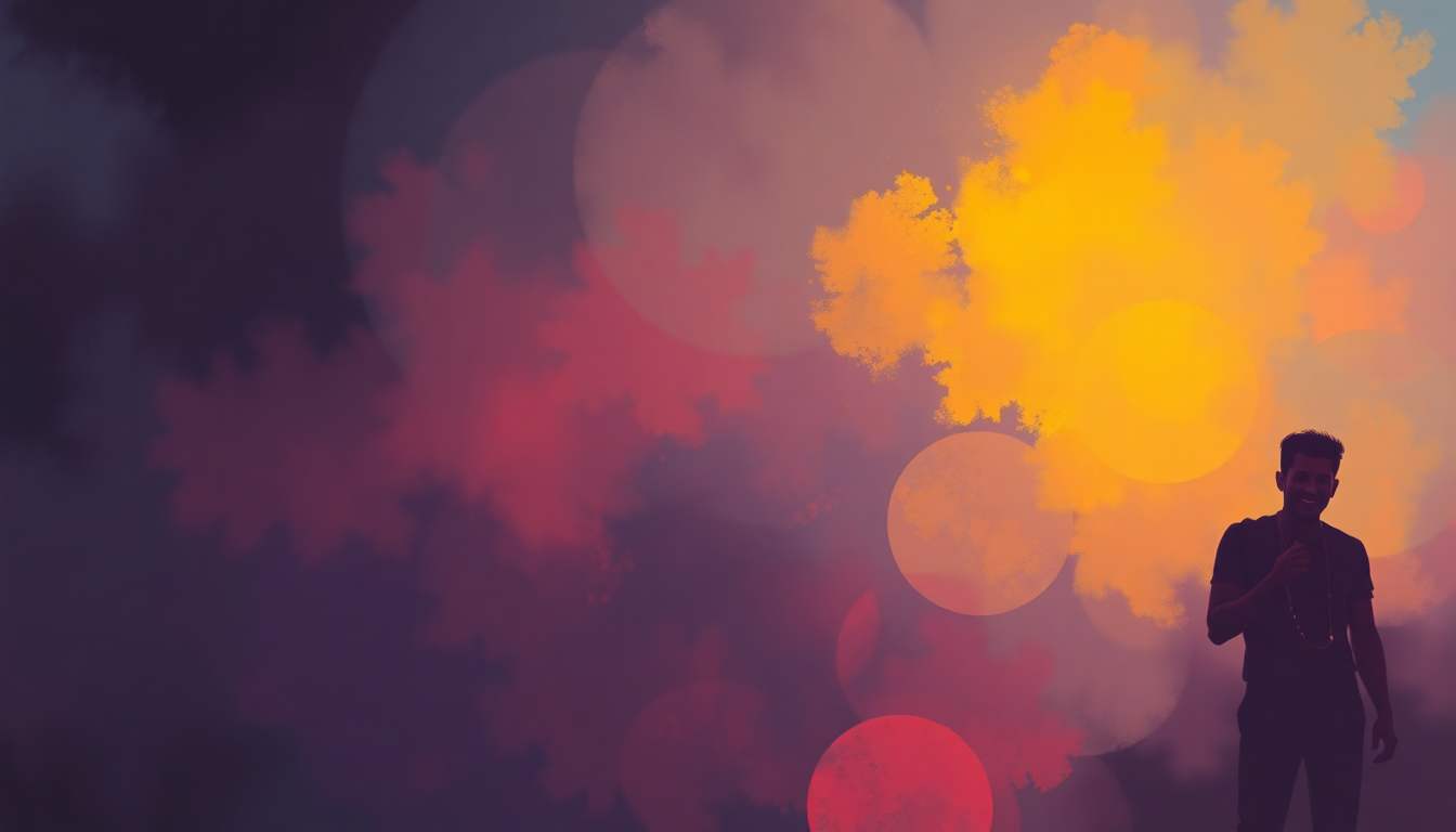 Fan-driven abstract illustration evoking the emotional arc of Too Hot by Kool and the Gang