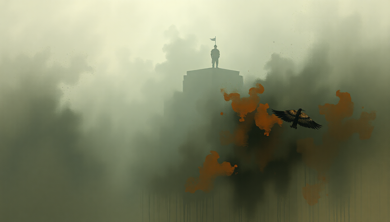 Fan-driven abstract illustration evoking the emotional arc of Tourniquet by Baroness