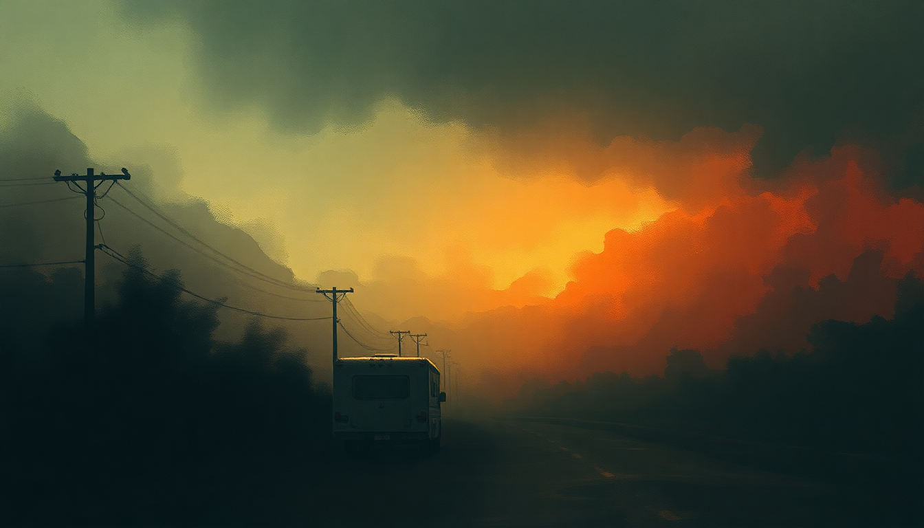 Fan-driven abstract illustration evoking the emotional arc of Trailer Trash by Modest Mouse
