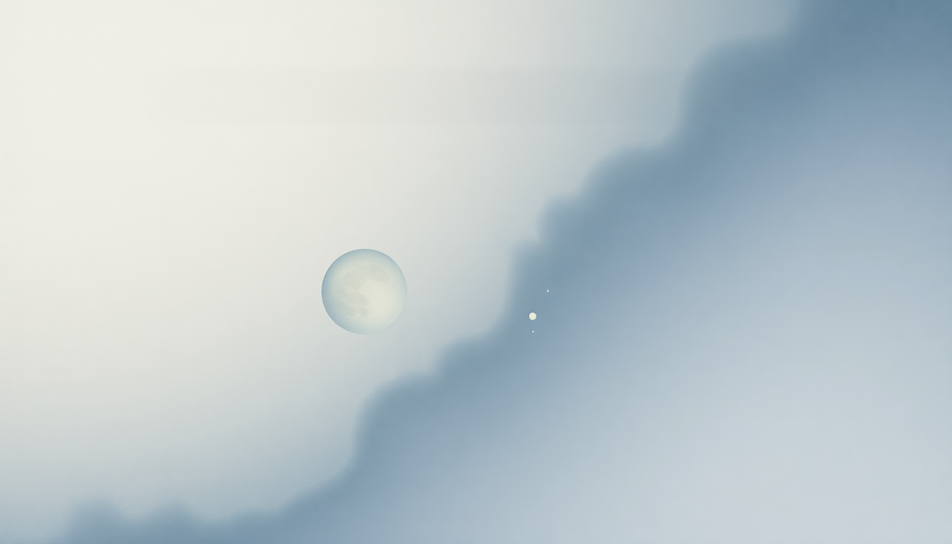 Fan-driven abstract illustration evoking the emotional arc of Transcendent by Max Richter