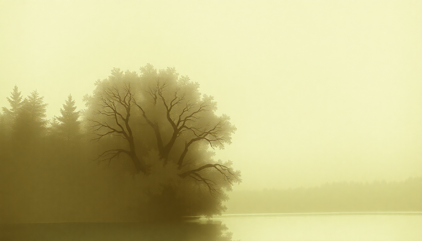 Fan-driven abstract illustration evoking the emotional arc of Tree by the River by Iron & Wine