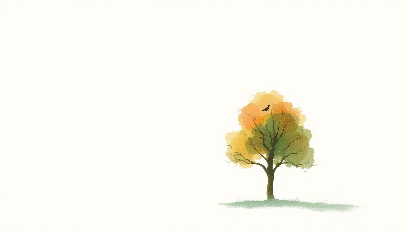 Fan-driven abstract illustration evoking the emotional arc of Tree, Tree, Tree by Fred Rogers