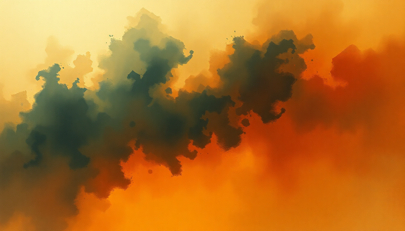 Fan-driven abstract illustration evoking the emotional arc of Trepak by Pyotr Ilyich Tchaikovsky