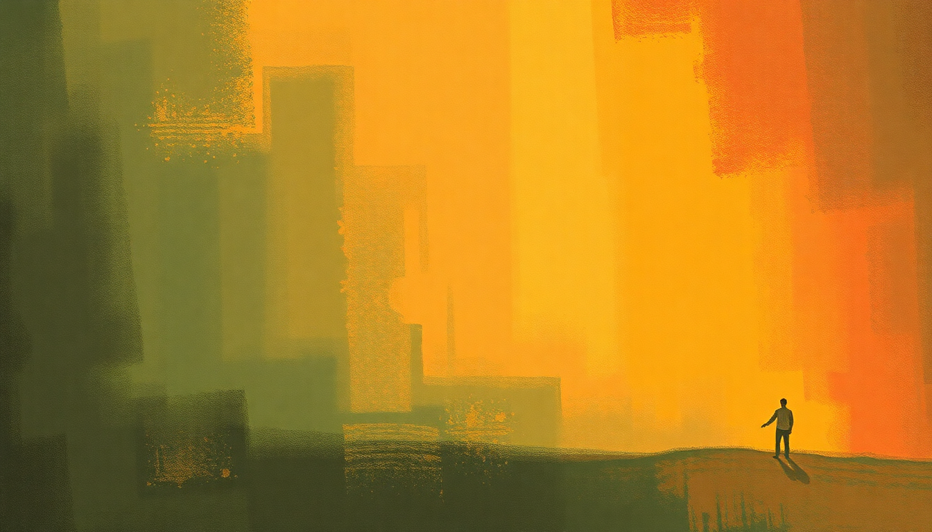 Fan-driven abstract illustration evoking the emotional arc of Tried to Hide by 13th Floor Elevators