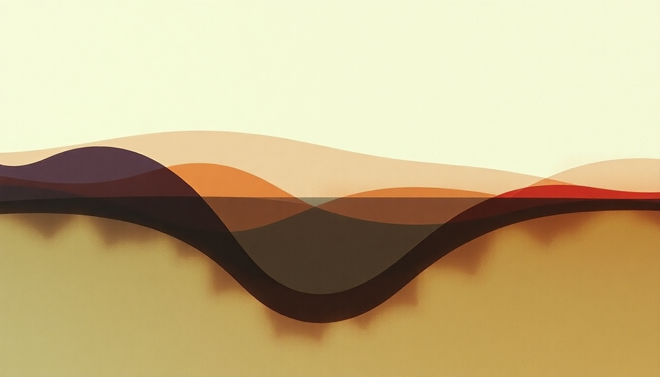 Fan-driven abstract illustration evoking the emotional arc of Triple Quartet by Steve Reich