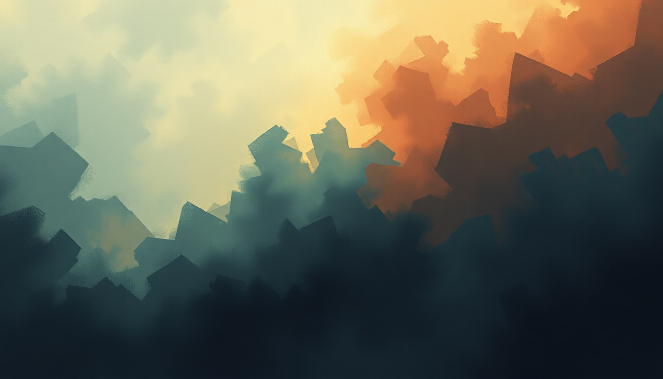 Fan-driven abstract illustration evoking the emotional arc of Tristan und Isolde Prelude by Richard Wagner