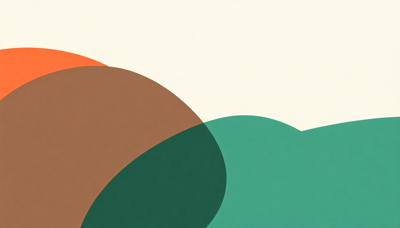 Fan-driven abstract illustration evoking the emotional arc of Trois morceaux en forme de poire by Erik Satie