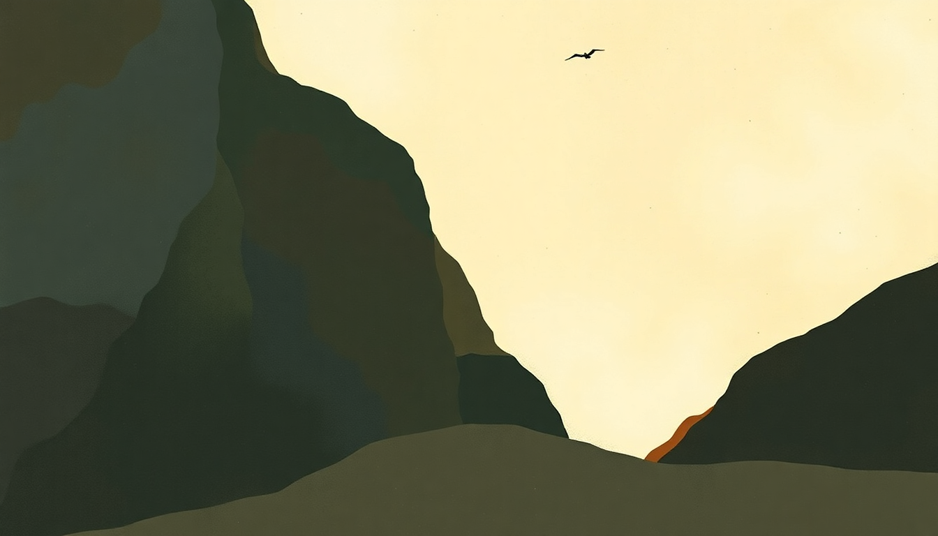 Fan-driven abstract illustration evoking the emotional arc of Try and Love Again by Eagles